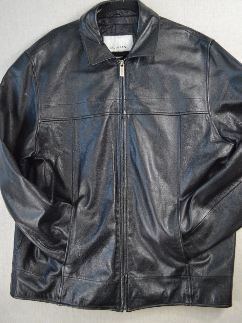 Vintage Wilsons Leather M.Julian Mens Black Jacket Retro Lined Full-Zip Size L